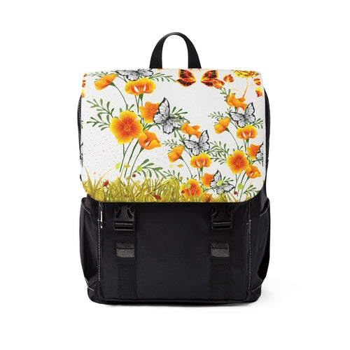 Orange blooms Unisex Casual Shoulder Backpack