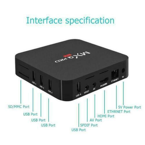 MXQ Pro 4K Ultra HD 64Bit Wifi Android 7.1 Quad Core Smart TV Box