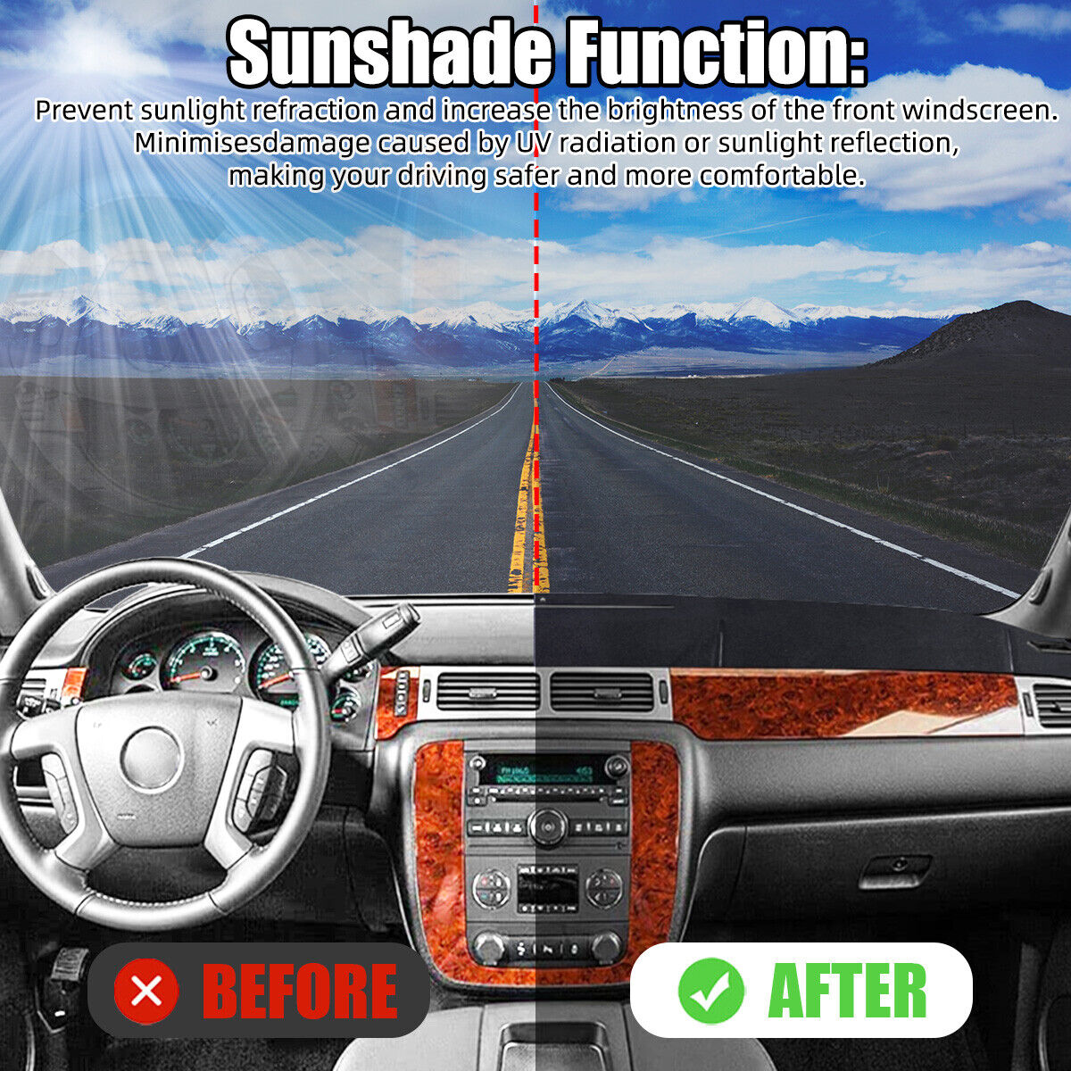 Car Dash Cover Mat Dashboard Pad for Chevy Silverado 1500 2500 Tahoe