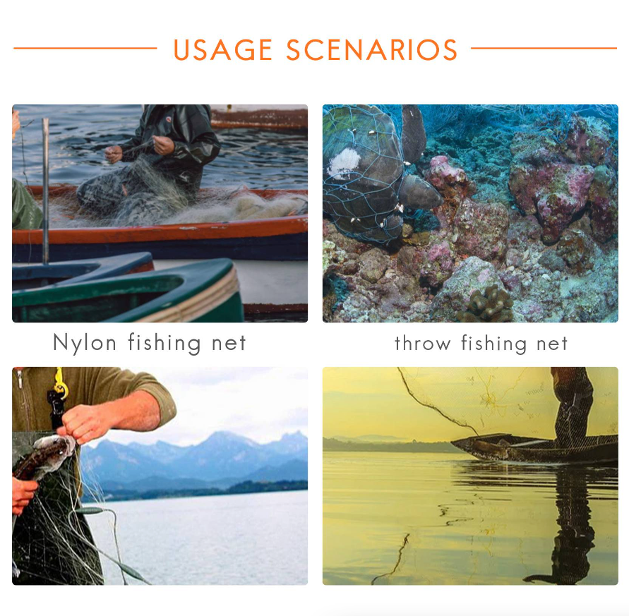 6/8/10/12/16FT Fishing Cast Net Bait Easy Throw Hand Cast Strong Nylon