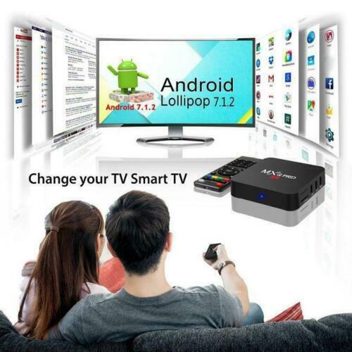 MXQ Pro 4K Ultra HD 64Bit Wifi Android 7.1 Quad Core Smart TV Box