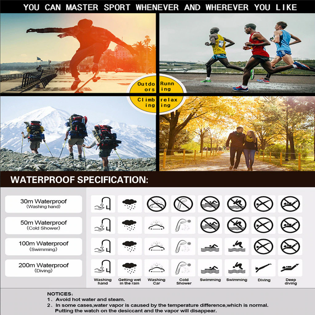 Waterproof Digital Sports Watch Military Tactical LED Backlight