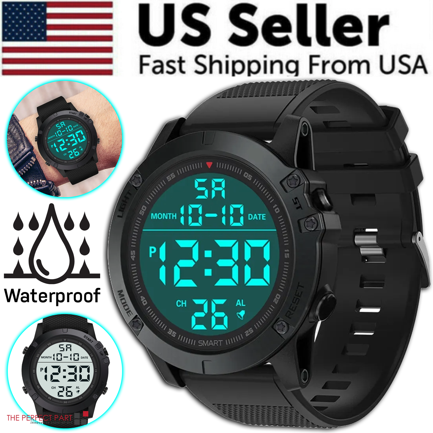 Waterproof Digital Sports Watch Military Tactical LED Backlight