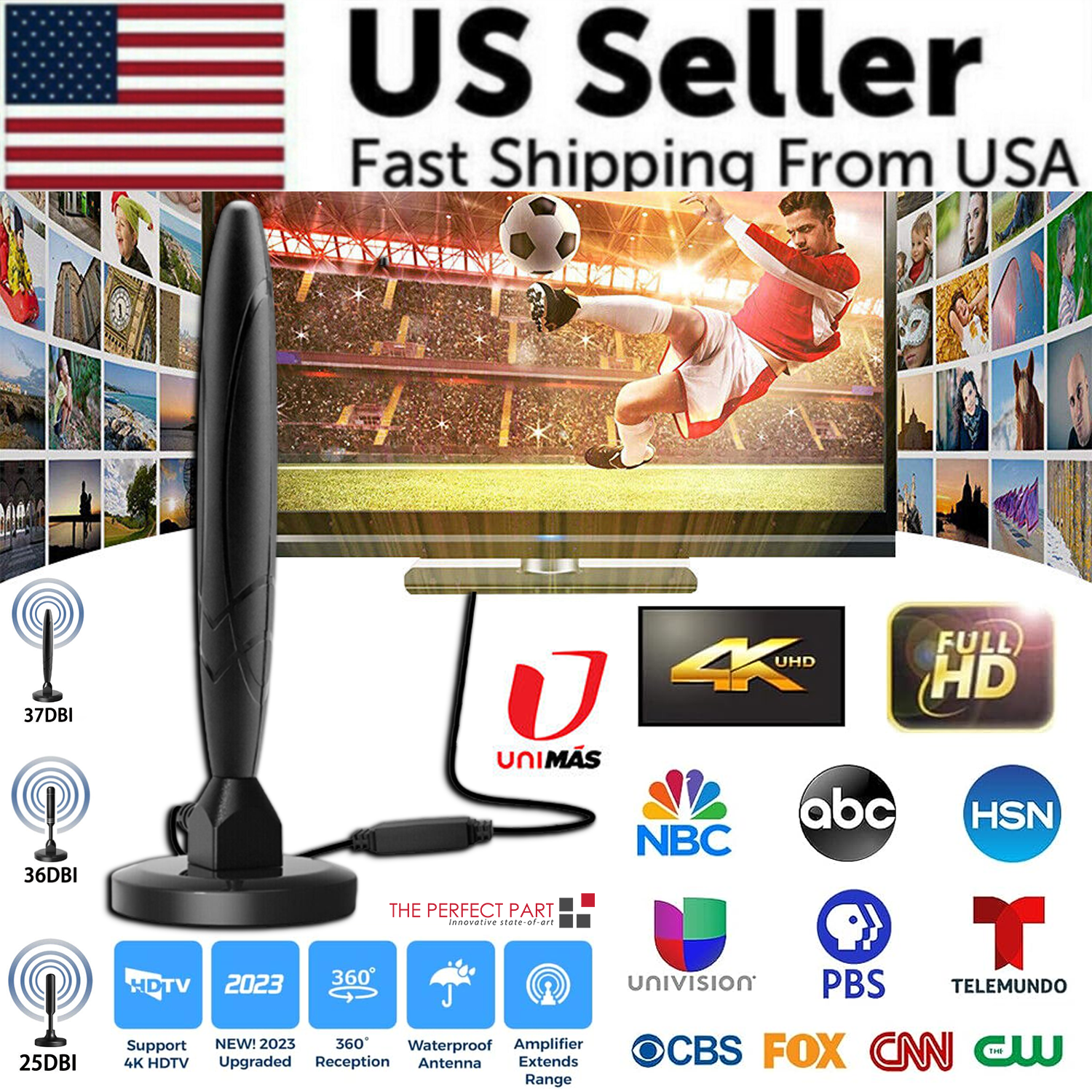 5600Miles Upgraded TV Antenna HDTV Amplified Digital 4K 1080P Long