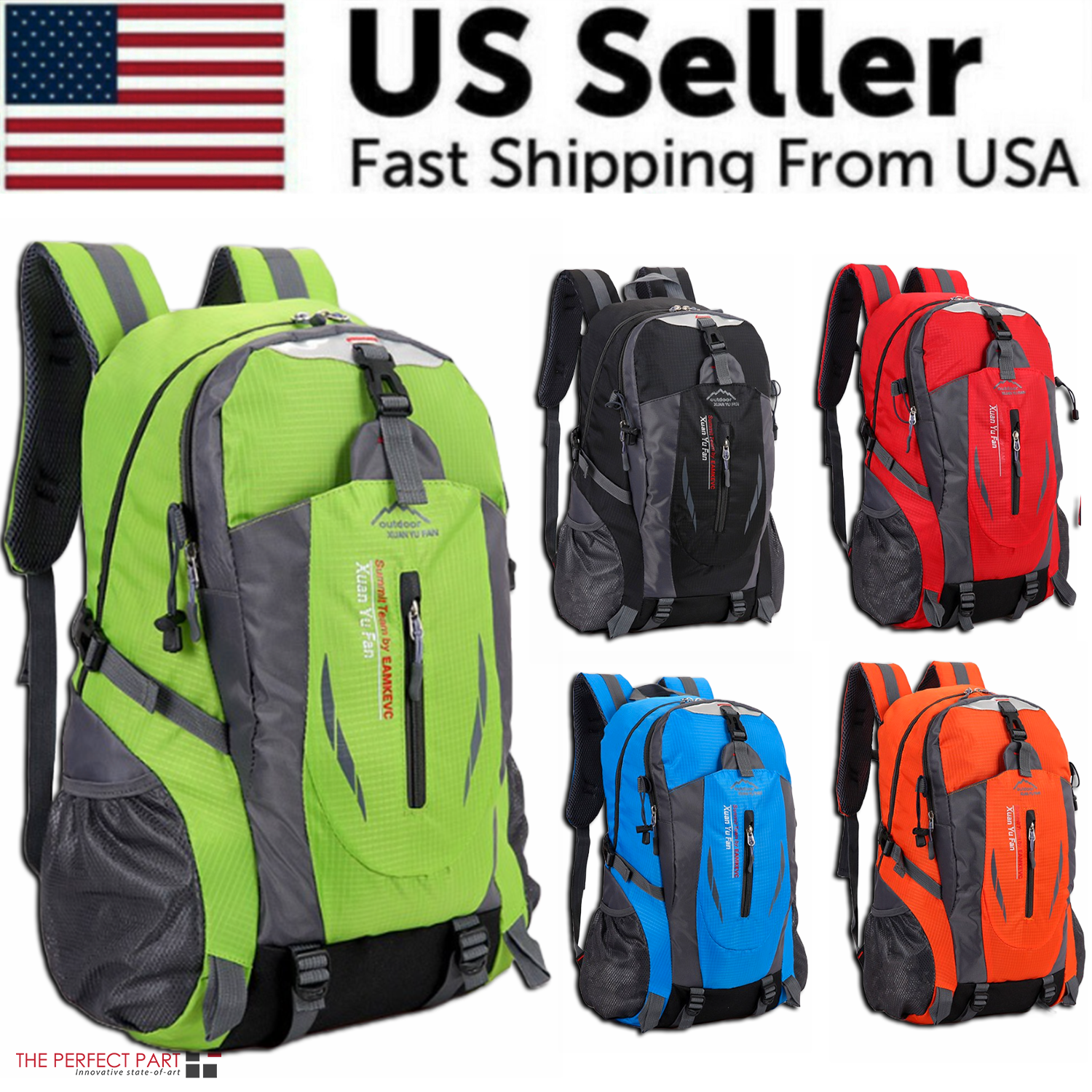 40L Men Women Travel Backpack Rucksack Camping Laptop Hiking School