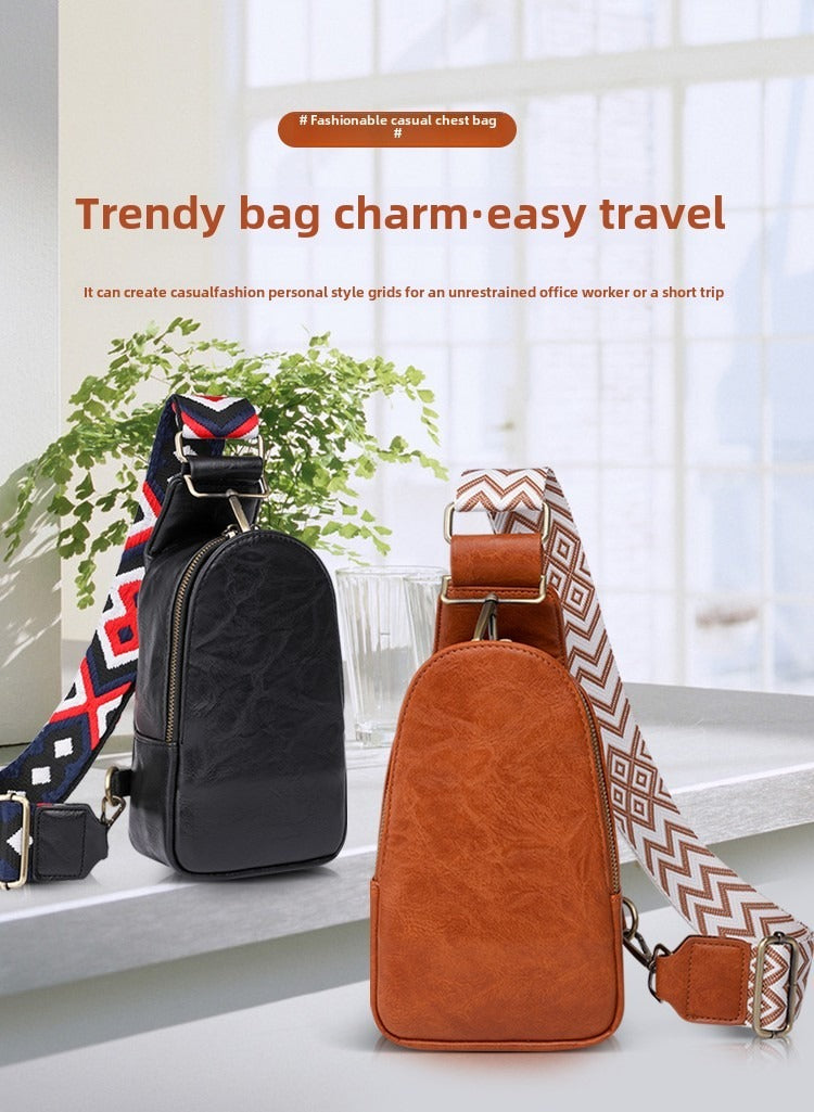 Pu Leather Women Chest Sling Bag