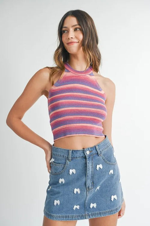 MABLE Space Dye Grecian Neck Knit Cami