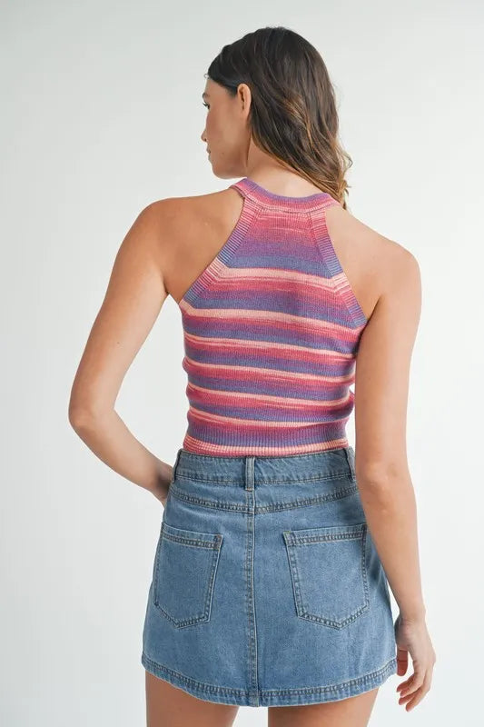 MABLE Space Dye Grecian Neck Knit Cami