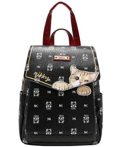 Nicole Lee USA Cat Eco-Leather Convertible Backpack Bag