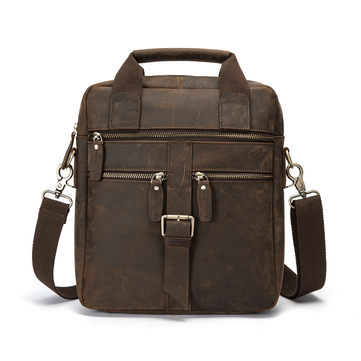 Men's Leather Retro Messenger Bag For Daily Occasion