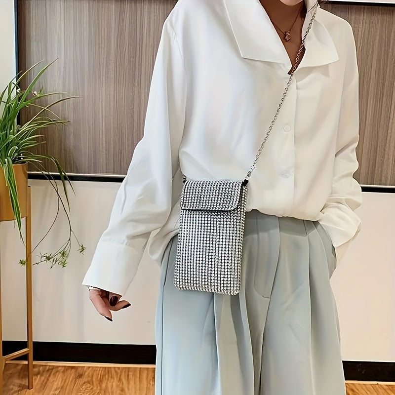 Women Crossbody Bag Glitter Rhinestone Evening Bag Purse Sequin