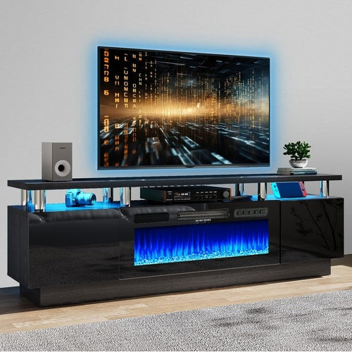 80" Modern Electric Fireplace TV Stand for Tvs up to 90 Inch, with