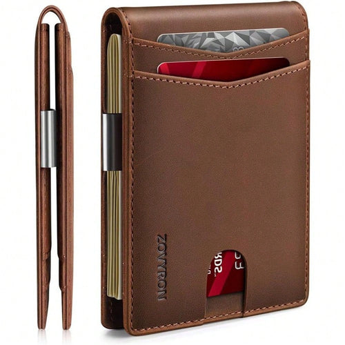 Wallet For Men Slim Bifold Leather Wallet With Money Clip RFID