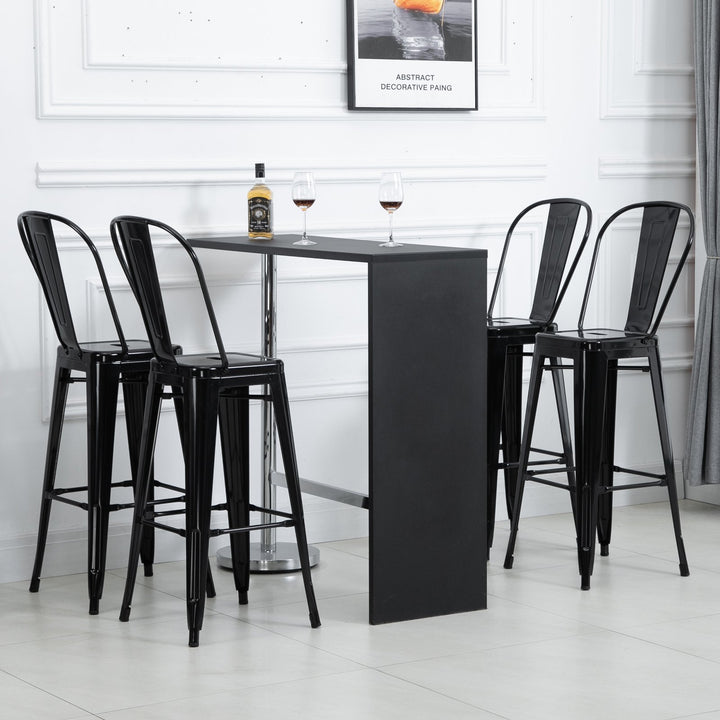 HOMCOM Set of 4 Bar Stools Kitchen Industrial Breakfast Bistro Cafe