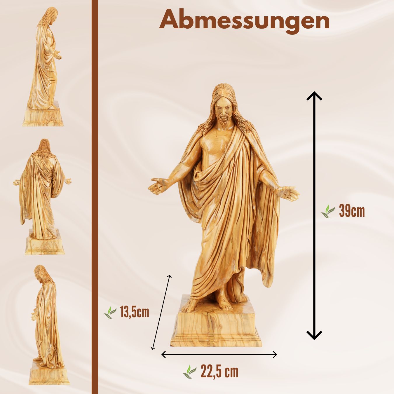 Handgeschnitzte Jesus-Statue aus Olivenholz – Exklusive Christusfigur