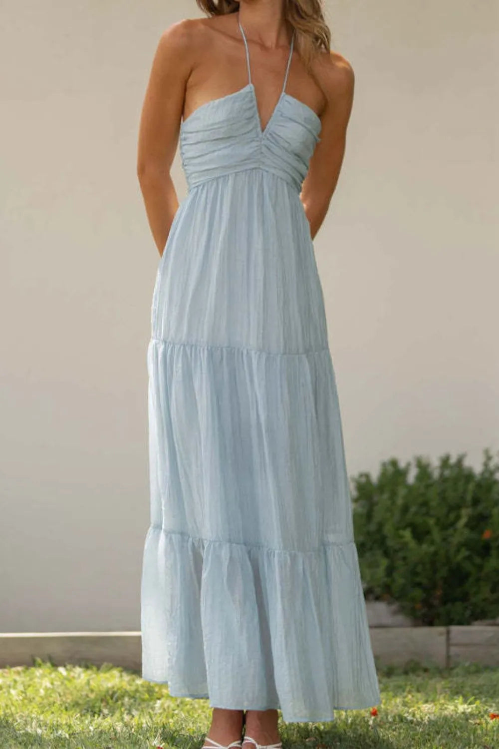Tiered Halter Neck Cami Dress