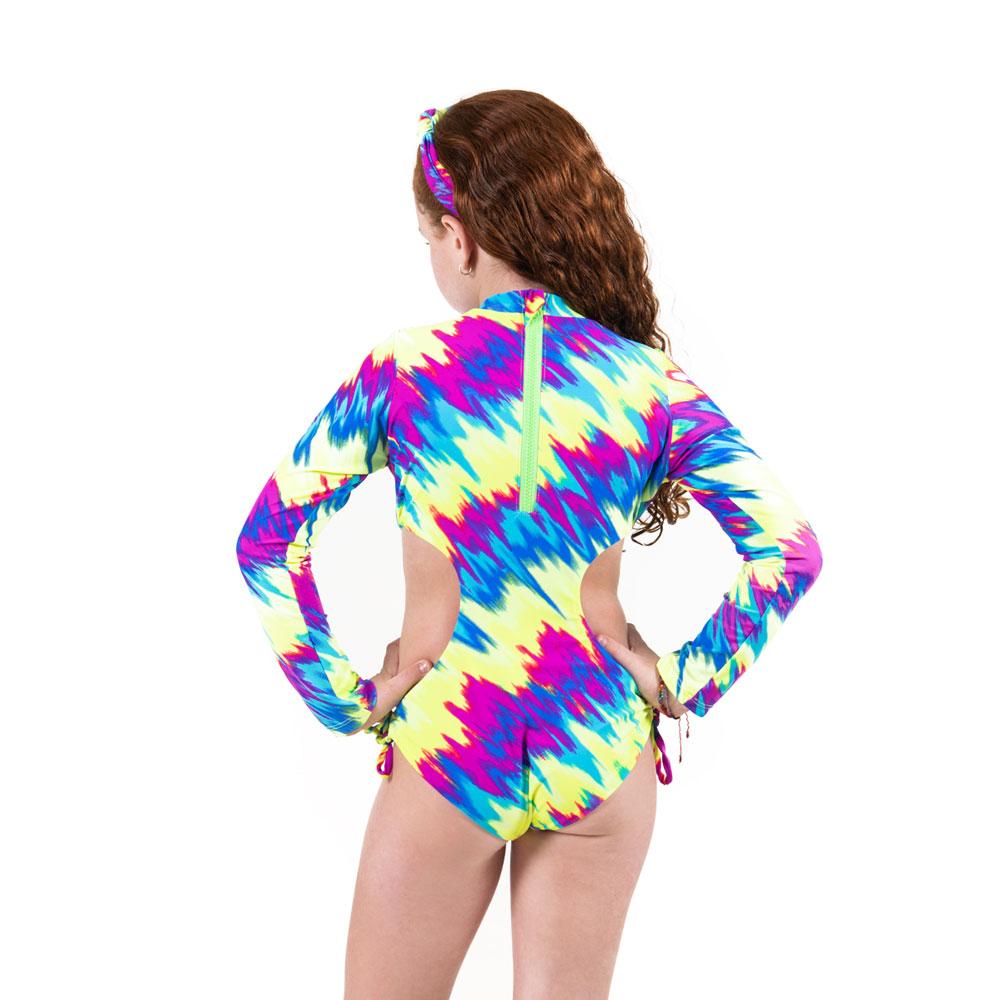 Neon Tie Dye -  One Piece - Kids Swimwear