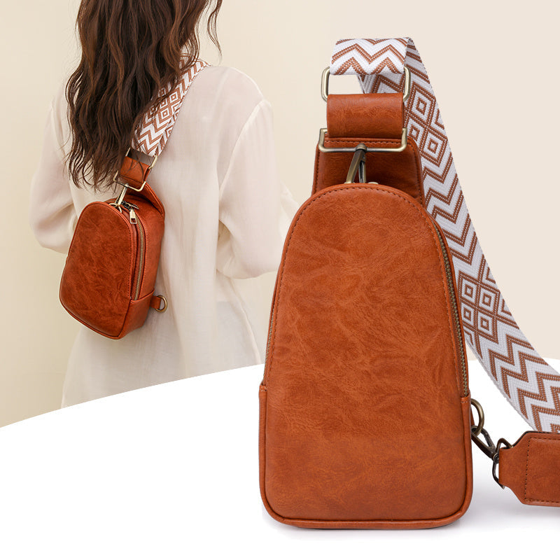 Pu Leather Women Chest Sling Bag