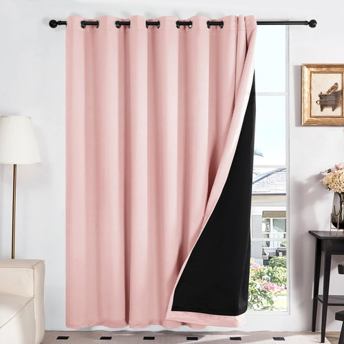 Thermal Noise-Reducing Blackout Curtain, 100x84 Inch, Pink