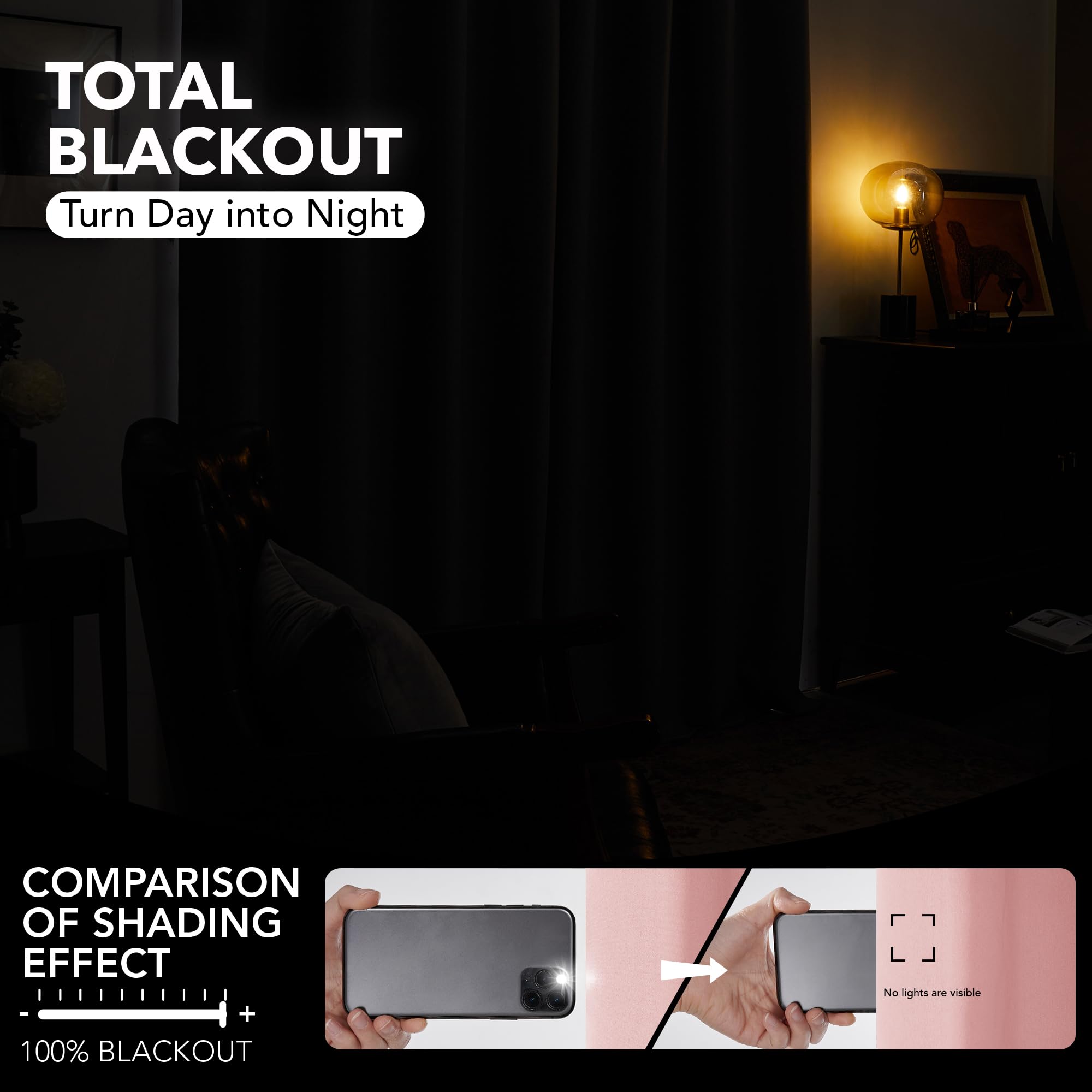 Thermal Noise-Reducing Blackout Curtain, 100x84 Inch, Pink