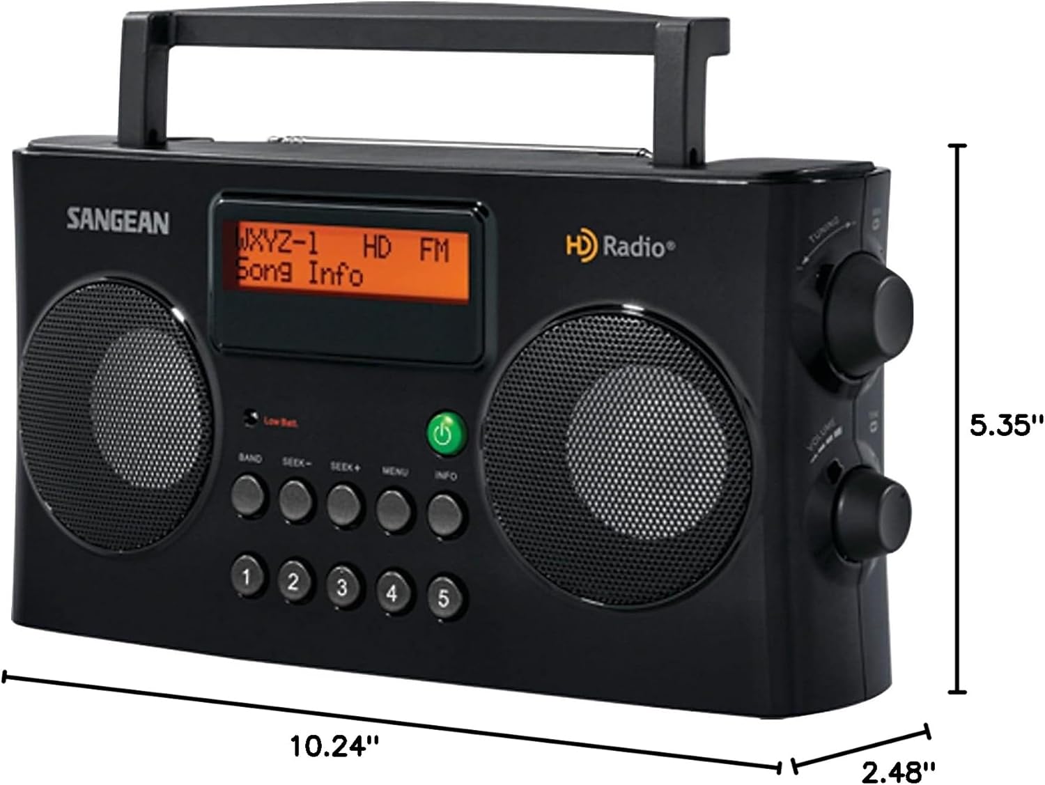 Sangean HDR-16 HD Radio/FM-Stereo/AM Portable Radio, Black