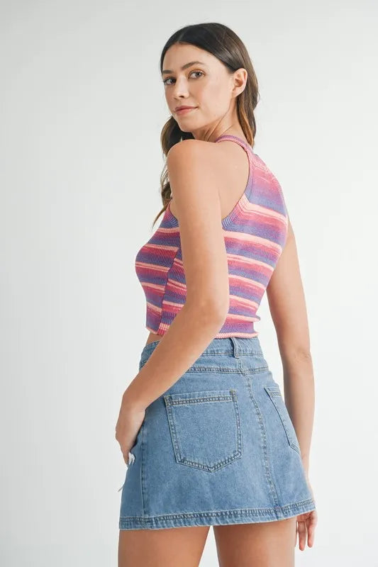 MABLE Space Dye Grecian Neck Knit Cami