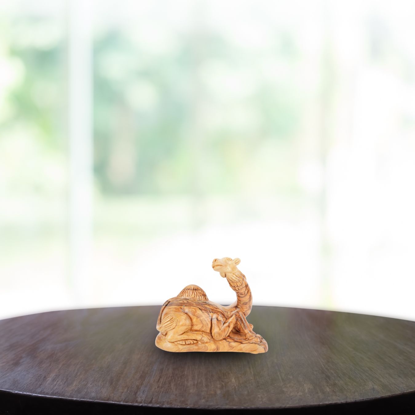 Handgeschnitztes Dromedar aus Olivenholz – Kunstvolle Krippenfigur aus