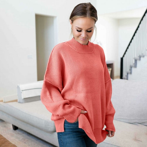 Side Slit Oversized Sweater
