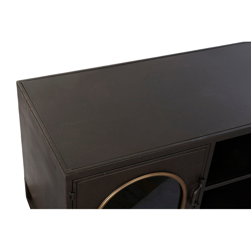 TV furniture DKD Home Decor Black Crystal Metal (150 x 50 x 45 cm)