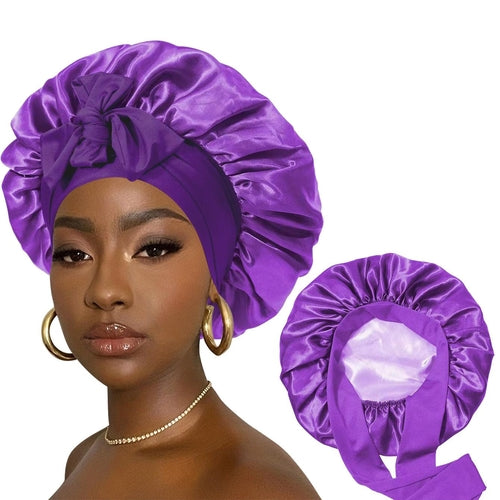 Solid Color Large Double Layer Bow Ribbon Hair Cap