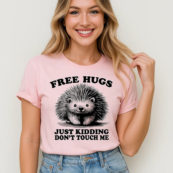 Free Hugs Porcupine T-Shirt Funny Graphic Tee