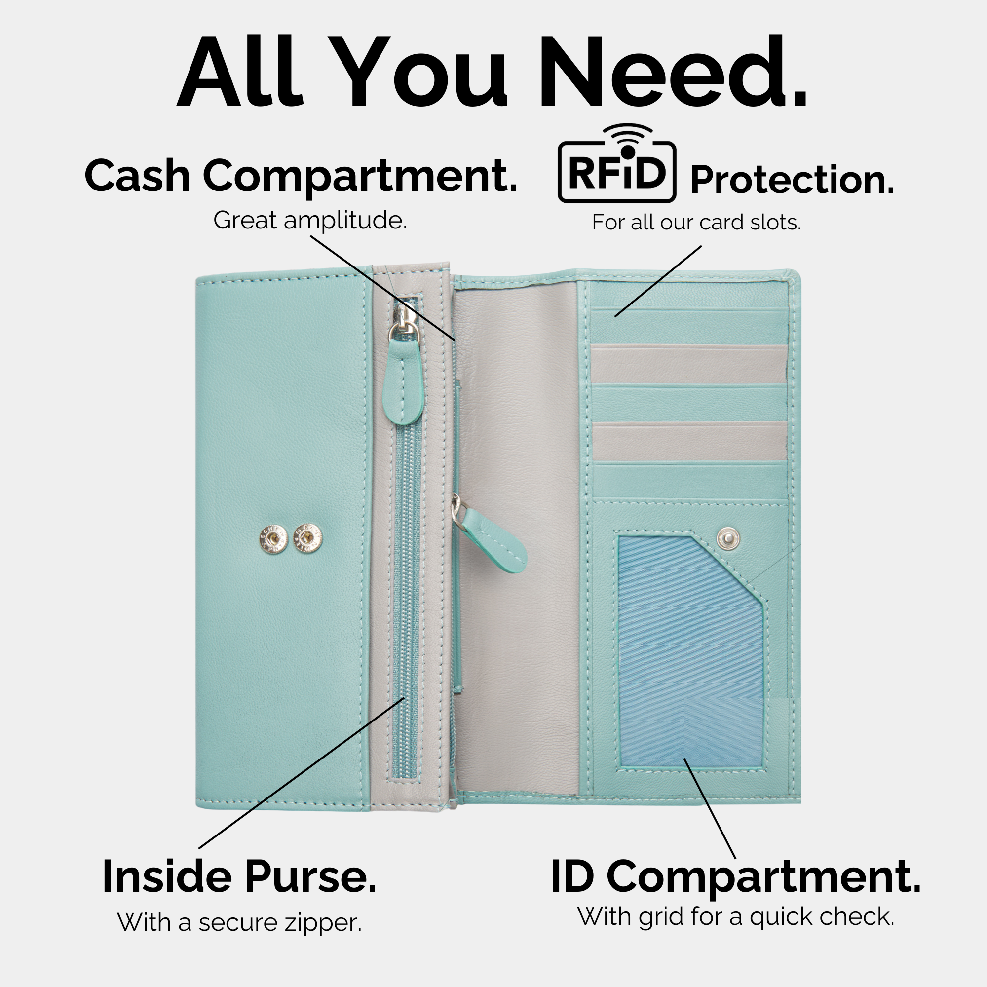 Cartera de Cuero para Mujer – Modelo Jasmine – IULIUS