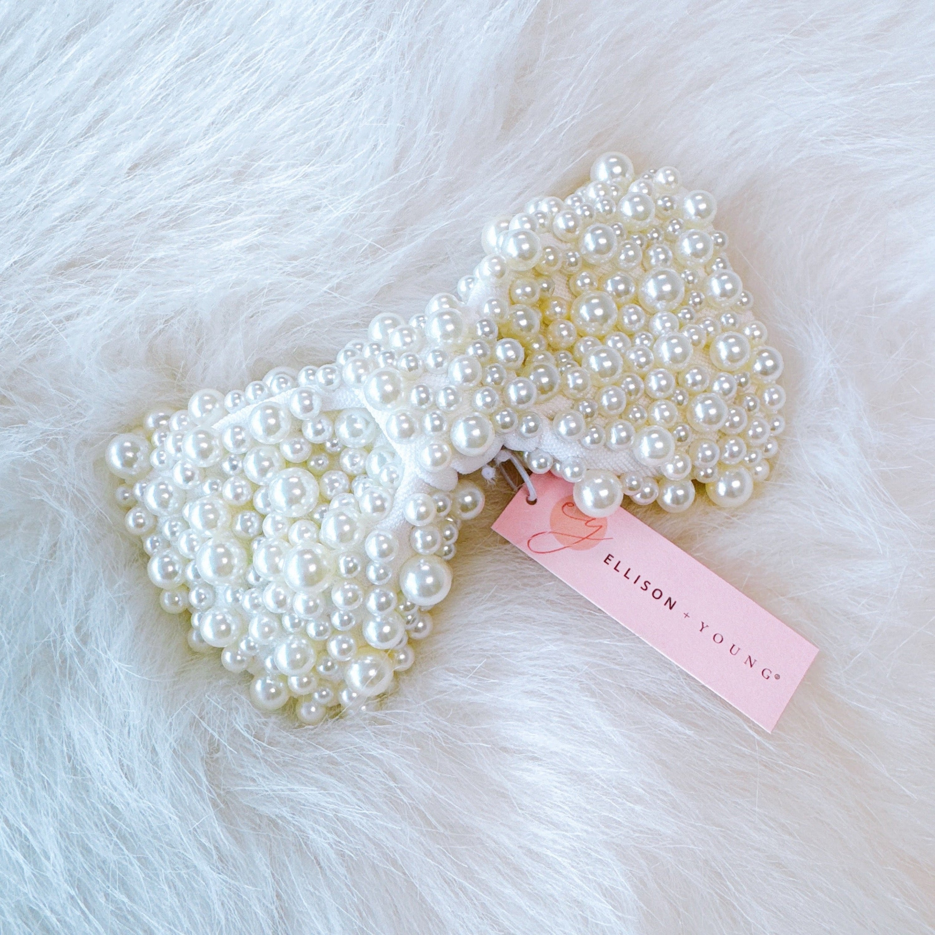 Adorned Pearl Bow Hair Clip