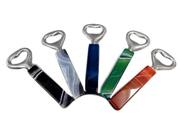 Natural Stone Trim Agate Bottle Opener