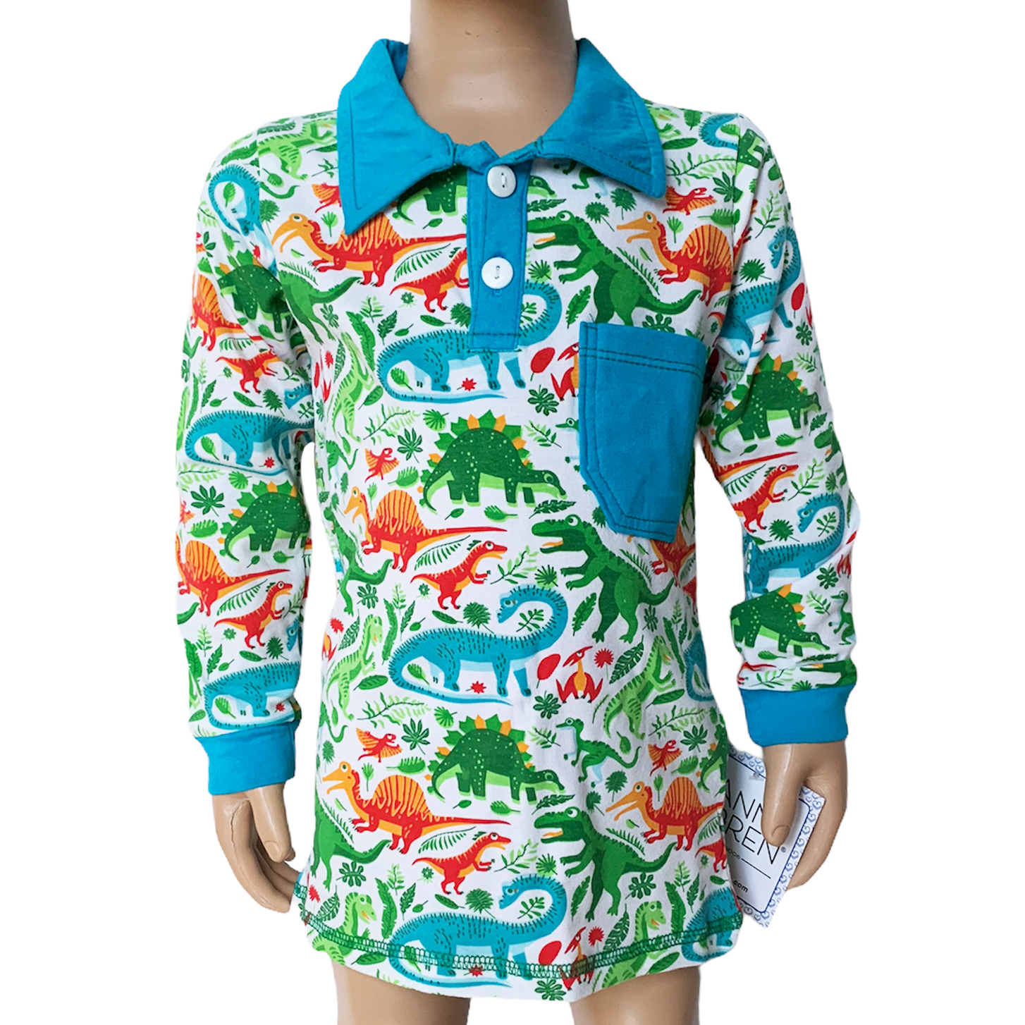 AnnLoren Toddler & Big Boys Long Sleeve Polo Shirt with Pocket