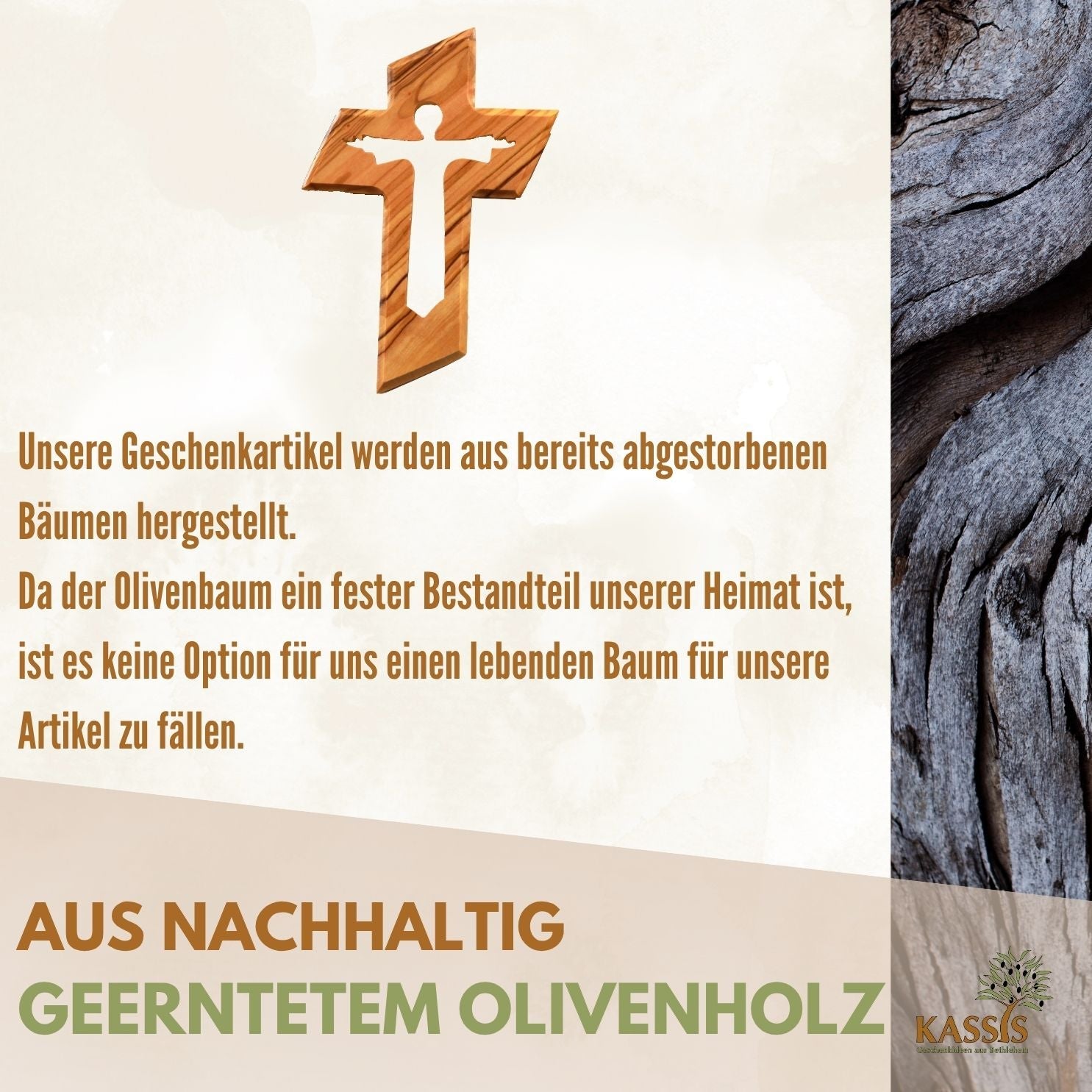 Olivenholz Wandkreuz mit dem Auferstandenen Jesus