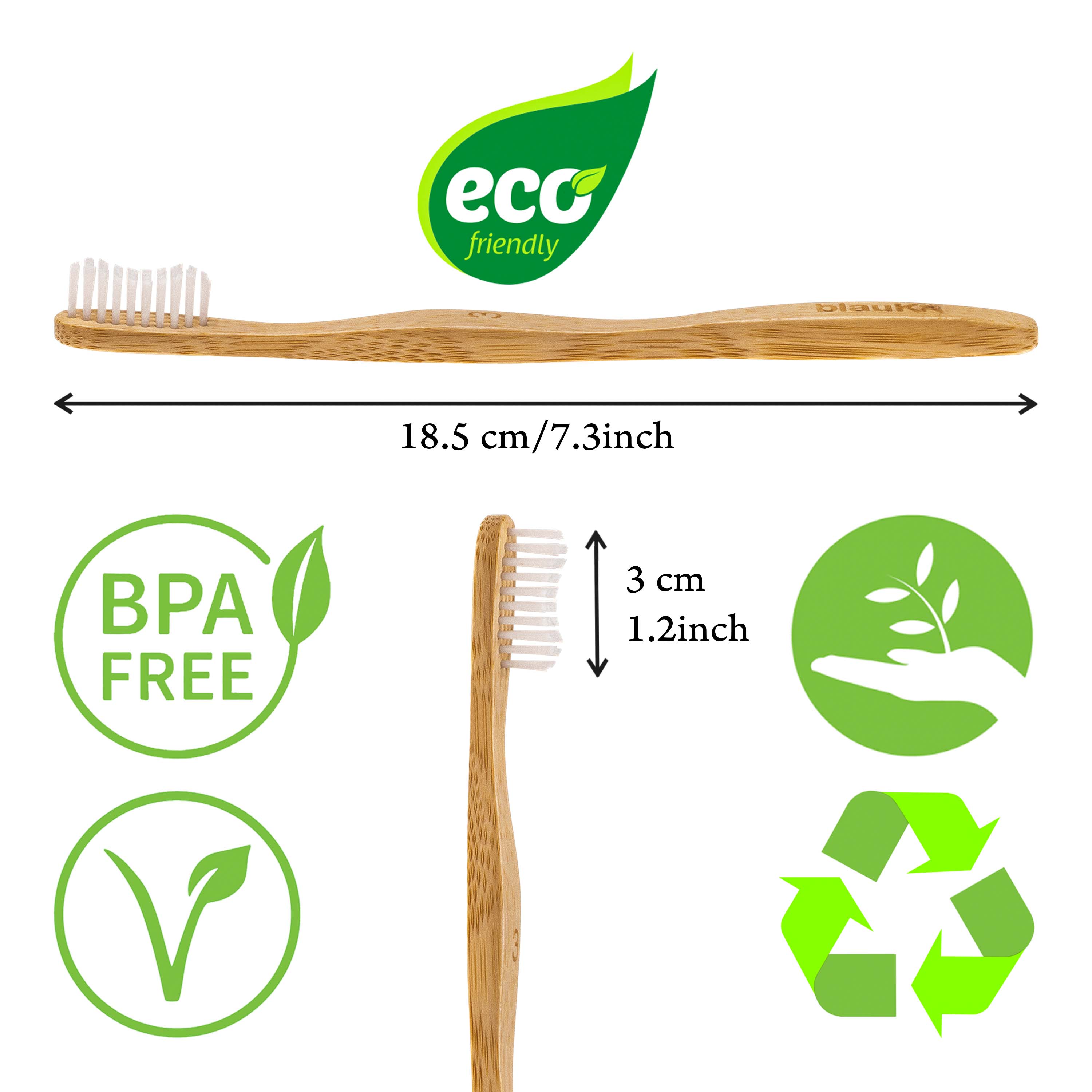 Bamboo Toothbrush Set 4-Pack - Bamboo Toothbrushes with Medium