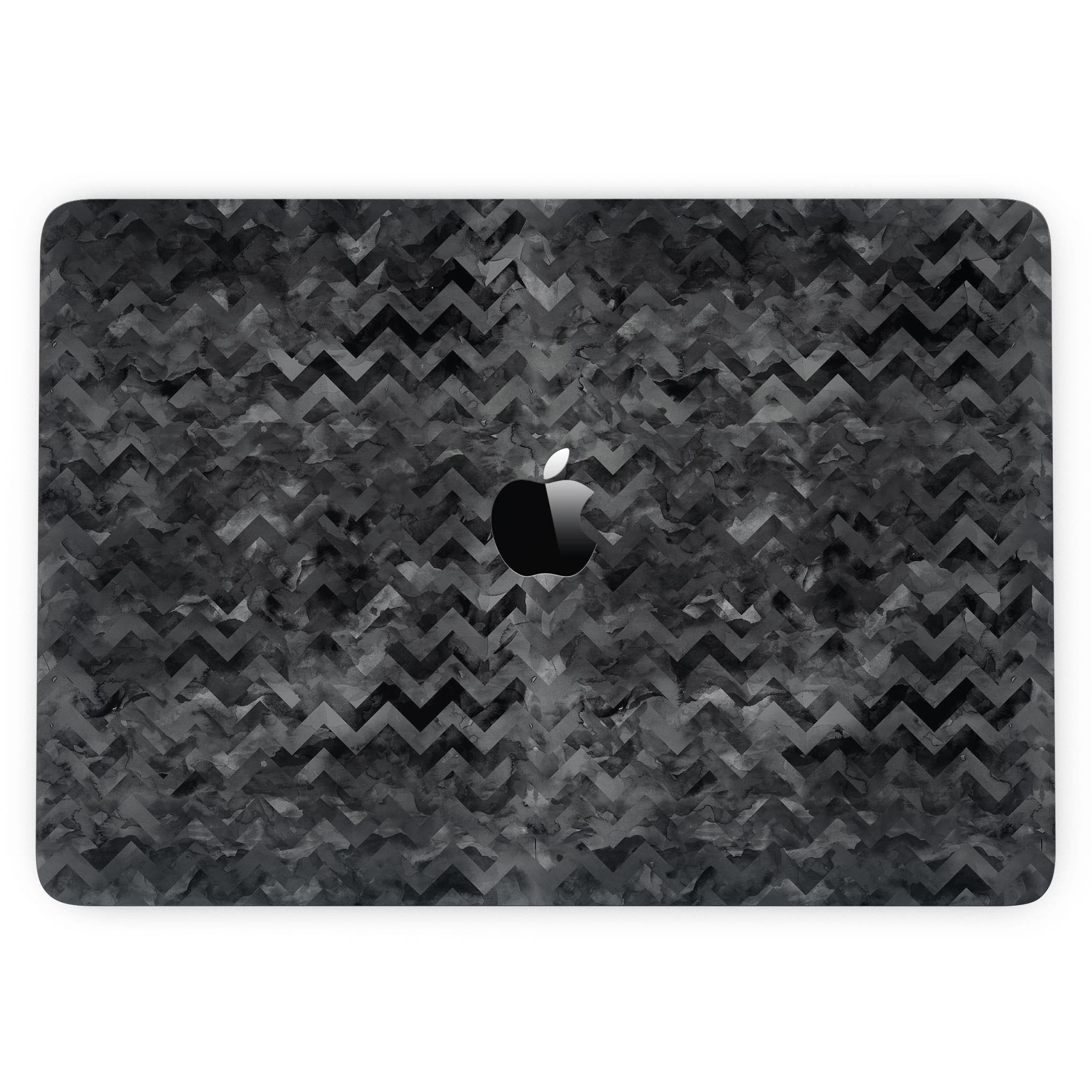 Black Basic Watercolor Chevron Pattern - MacBook Pro with Touch Bar