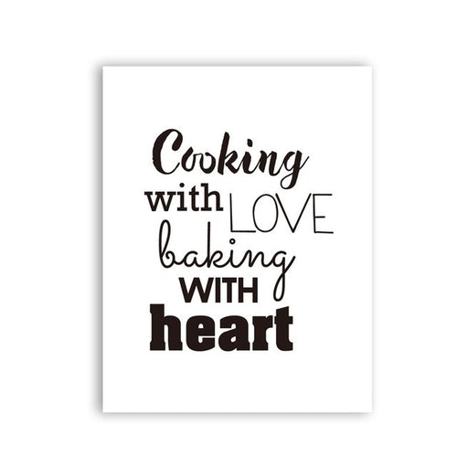 Cooking With Love Kitchen Quote Wall Art Prints