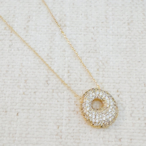 Crystal Bubble Initial Necklace