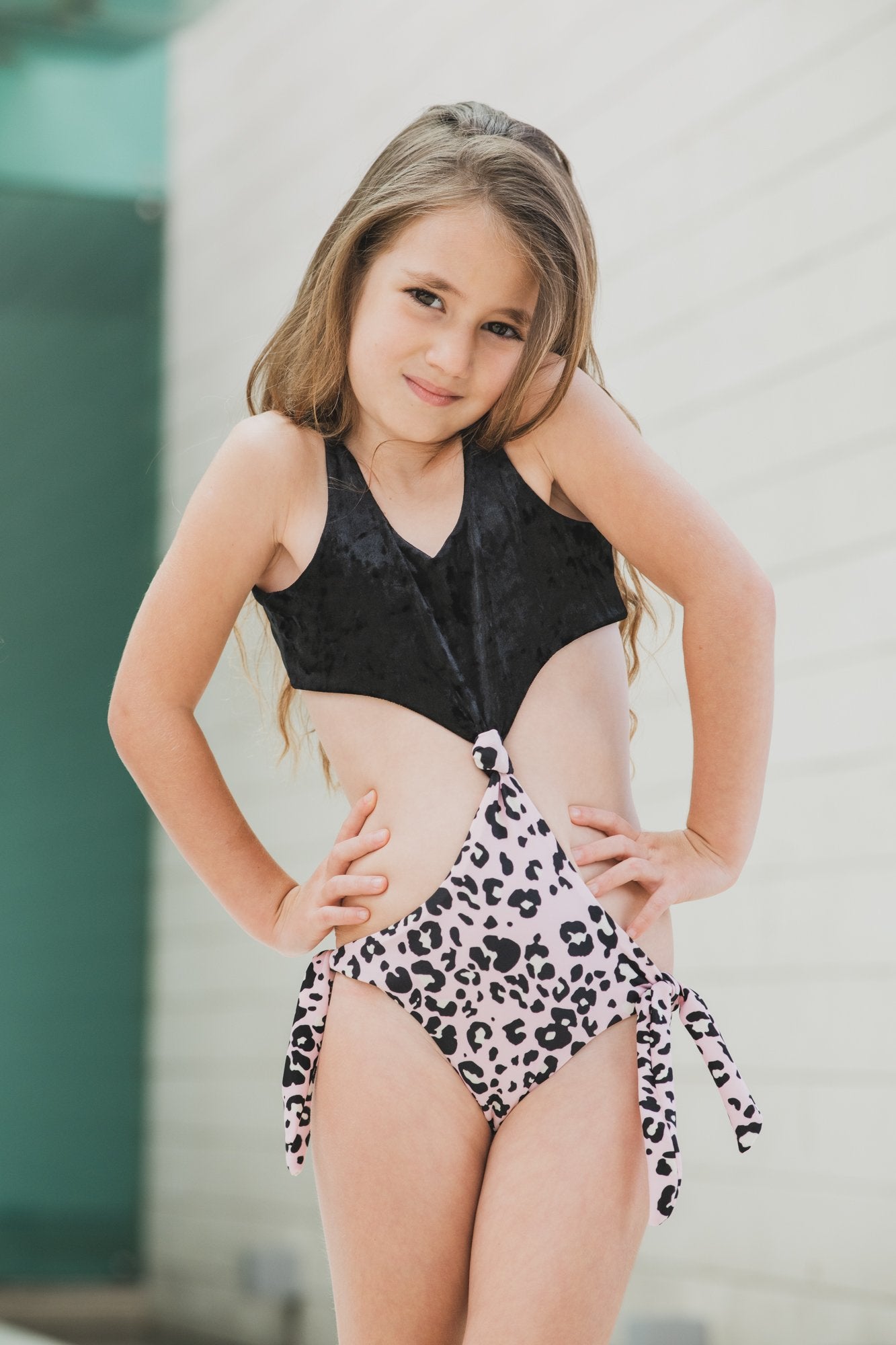 Pink Leopard -  Trikini - Kids Swimwear