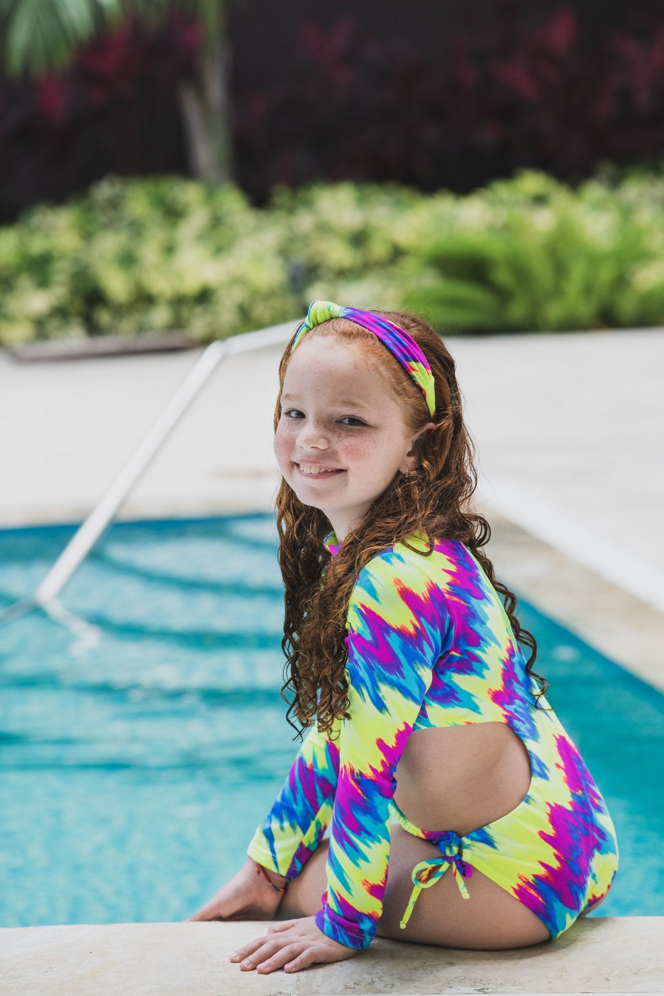 Neon Tie Dye -  One Piece - Kids Swimwear