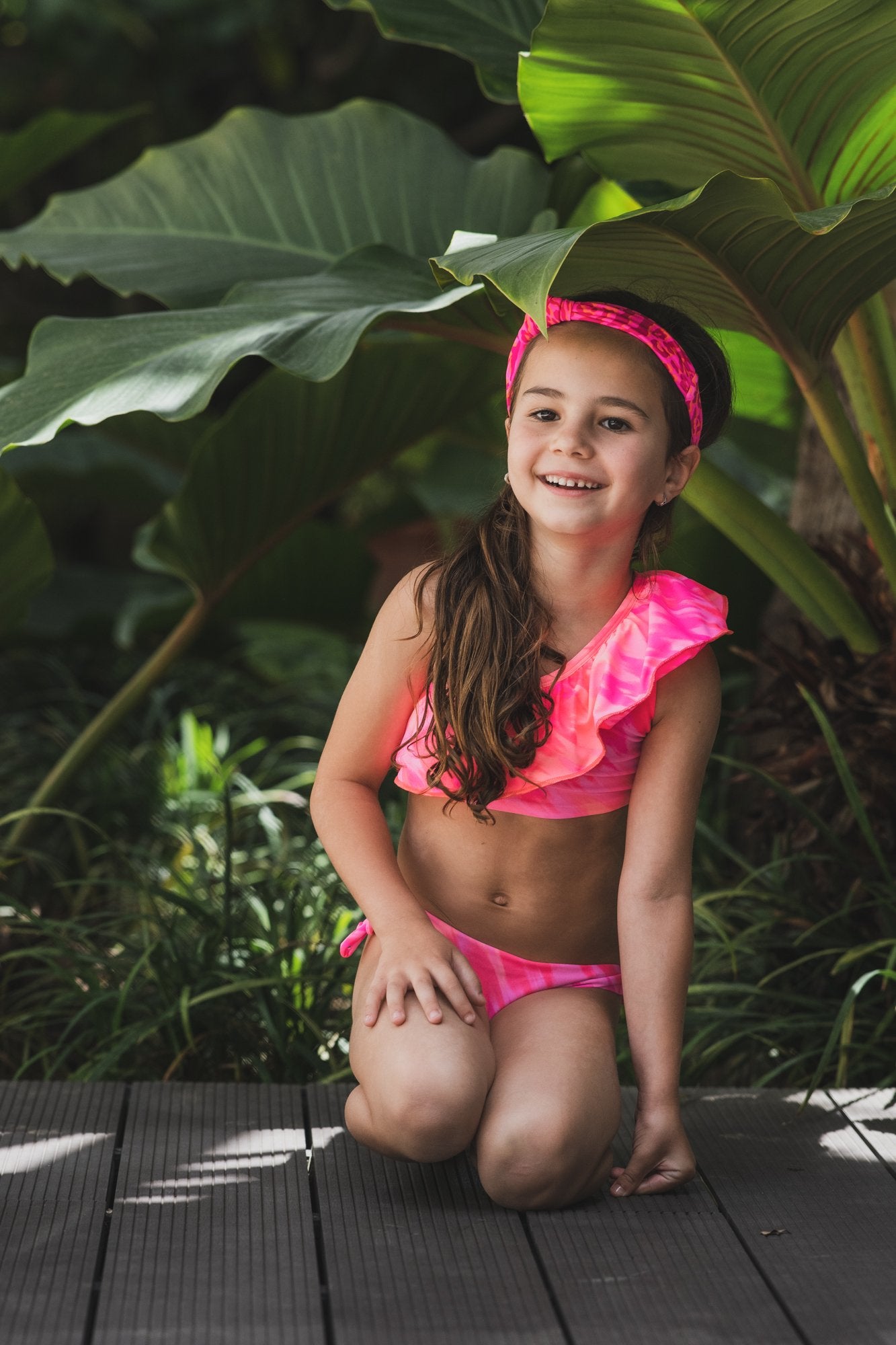 Tie Dye Leopard - One shoulder bikini - Kids Swimwear