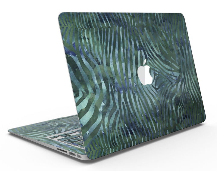 Deep Green and Blue Watercolor Zebra Pattern - MacBook Air Skin Kit