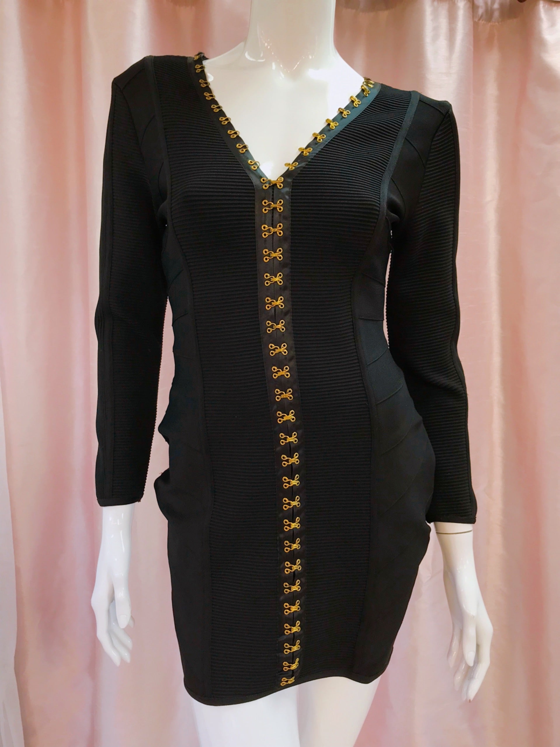 Edgy Bodycon Hooks Mini Dress