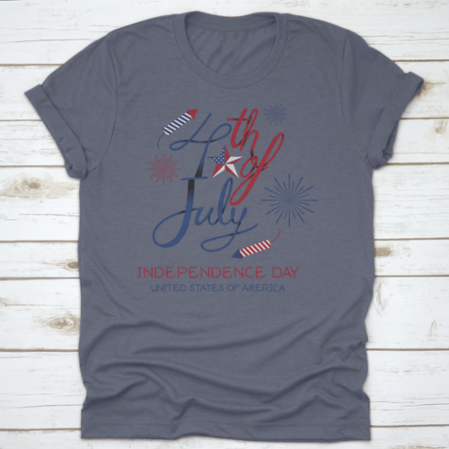 4Th Of July Independence Day Lettering Design United States Of America