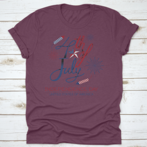 4Th Of July Independence Day Lettering Design United States Of America