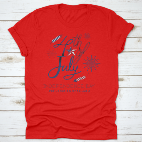 4Th Of July Independence Day Lettering Design United States Of America