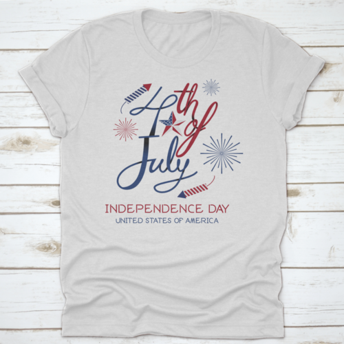 4Th Of July Independence Day Lettering Design United States Of America