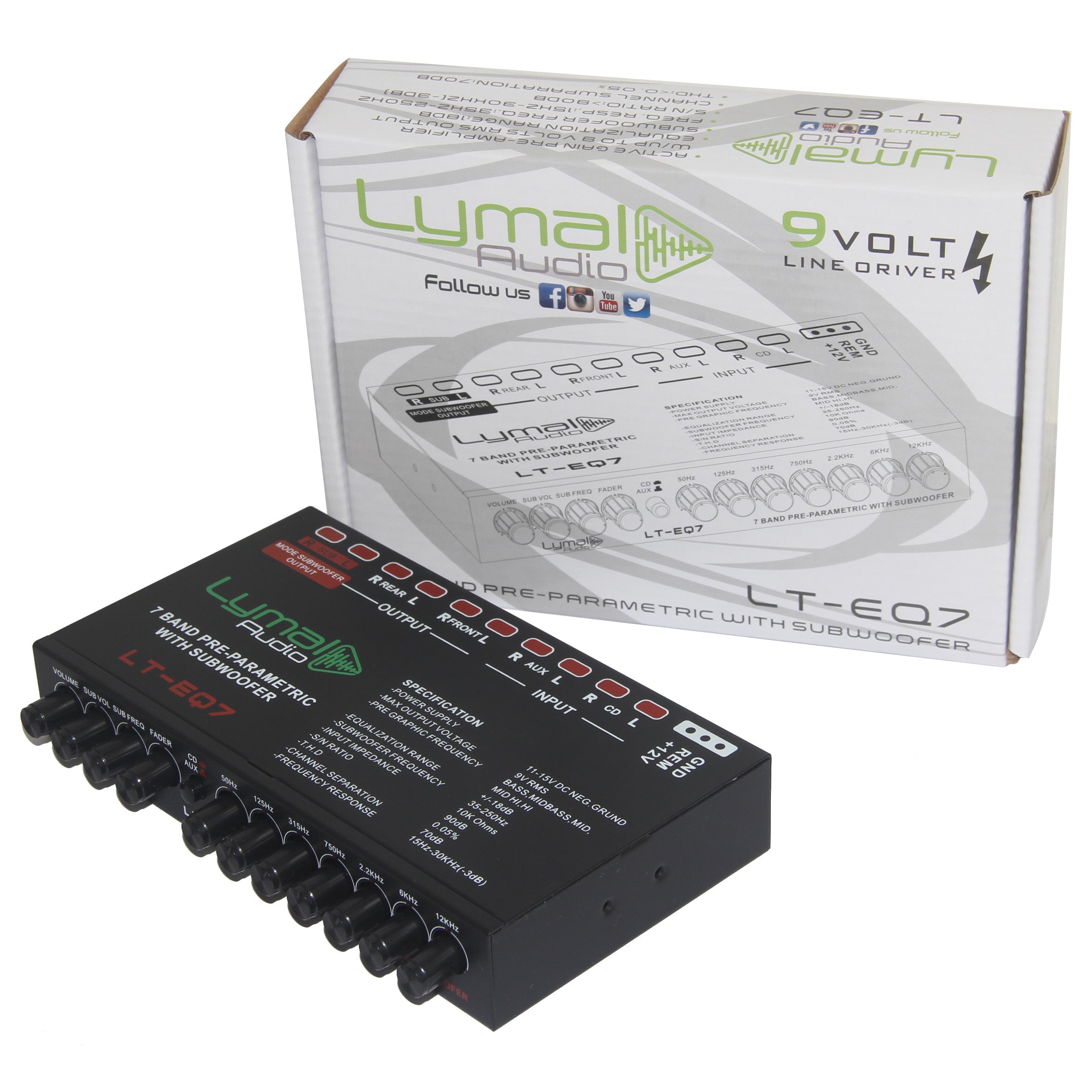 LT-EQ7 7 Band 9 Volt Car Audio Graphic Equalizer